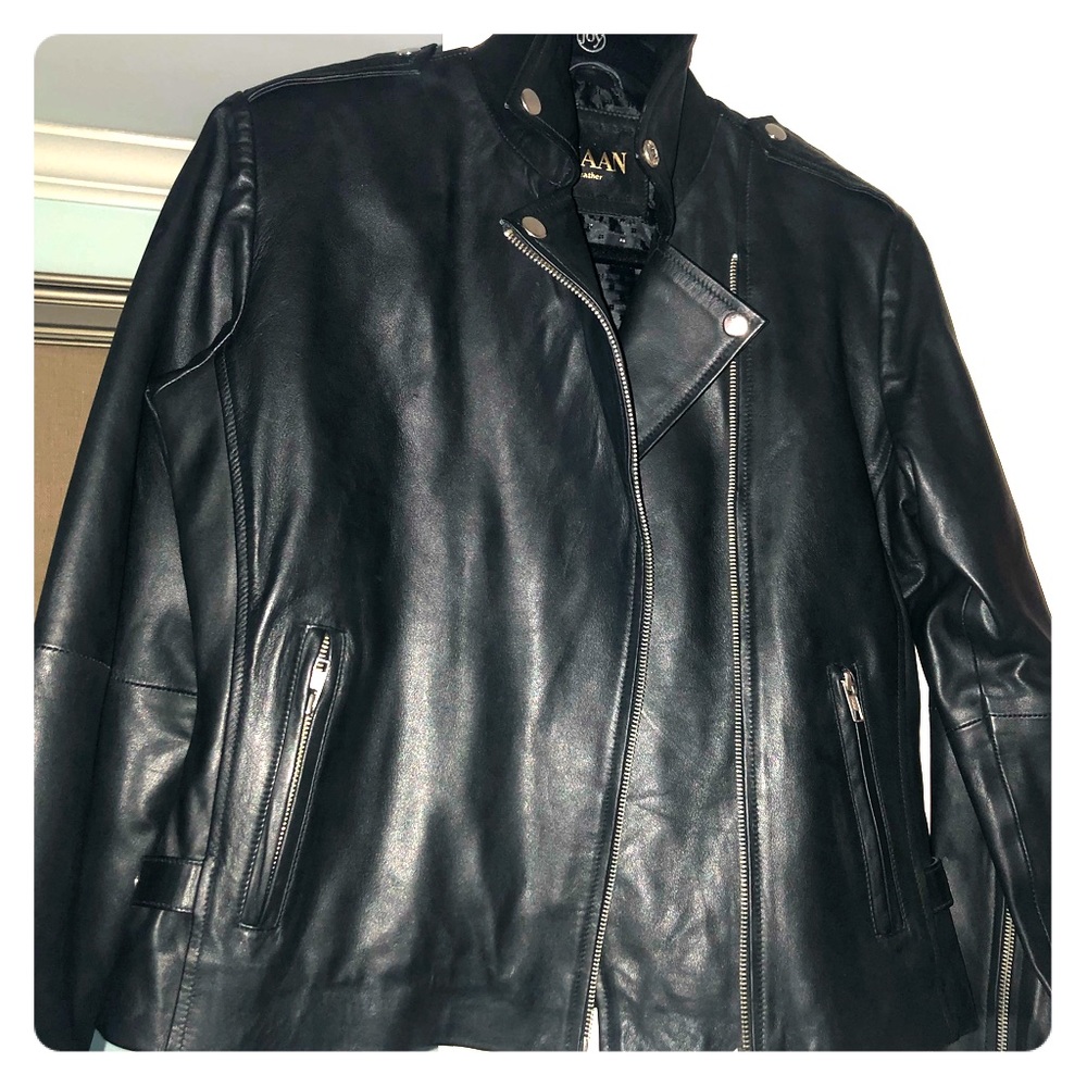 Black Leather biker size 12 - new never worn